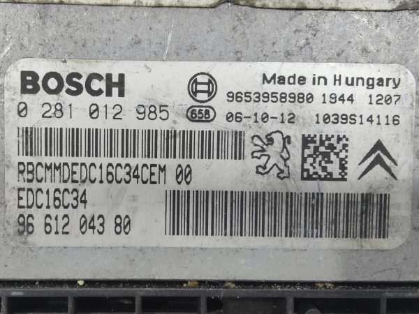 8087-2 ECU de motor Citroen C4 1.6 HDI , Ref: 8087-K3A6