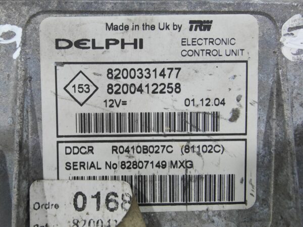 ECU de motor Renault LOGAN 1.5dci , Ref: 10829-K3A5