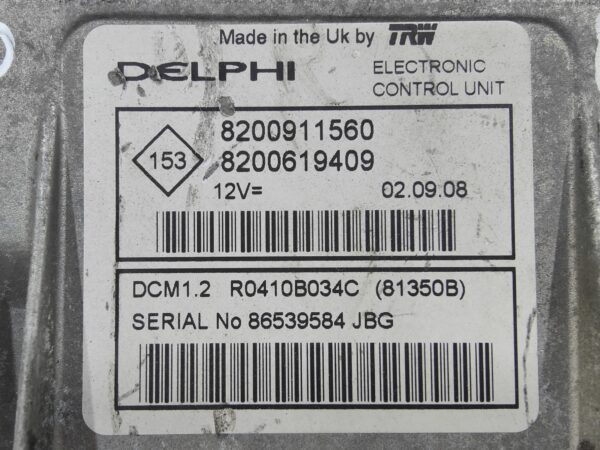 ECU de motor Renault KANGOO 1.5 dci , Ref: 10830-K3A5