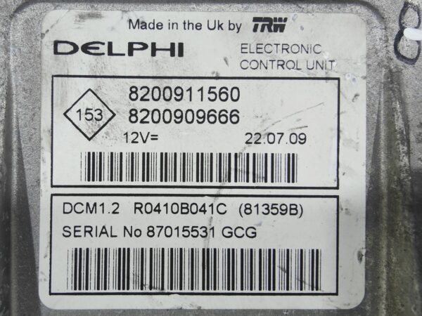 ECU de motor Renault KANGOO 1.5 dci , Ref: 10831-K3A5