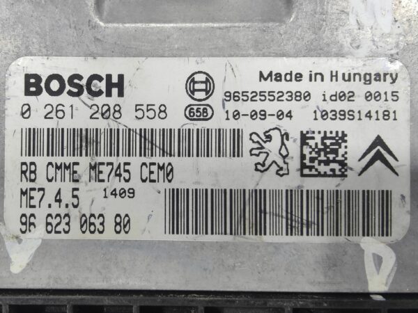 ECU de motor Peugeot 307 1.6 16V , Ref: 10833-K3A5