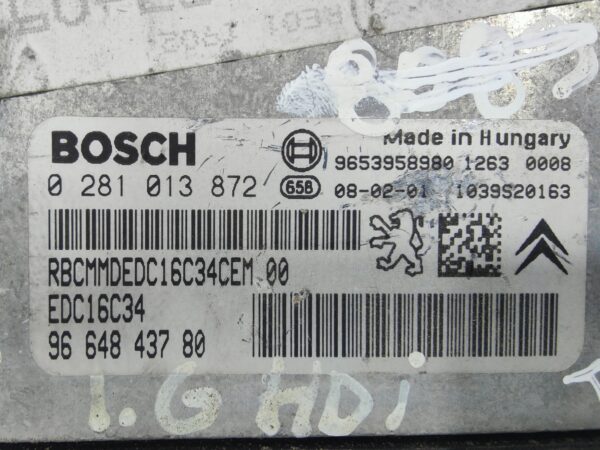 ECU de motor Peugeot Citroen 1.6 HDI 2008, Ref: 10841-K3A6