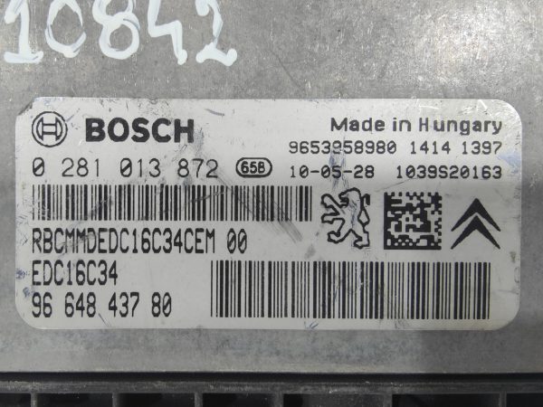 ECU de motor Peugeot Citroen 1.6 HDI 2010, Ref: 10842-K3A6
