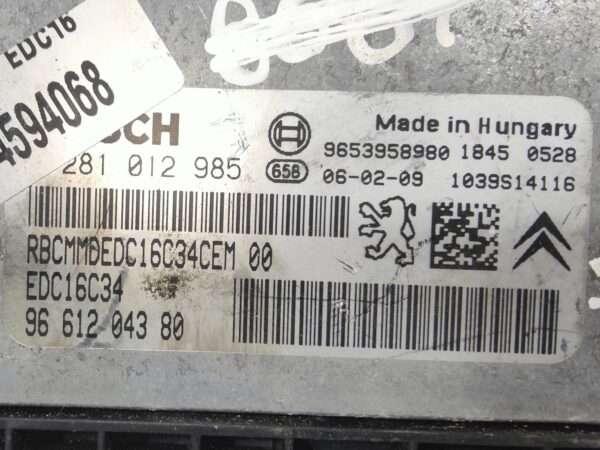 ECU de motor Citroen C4 1.6 HDI 2006, Ref: 10843-K3A6