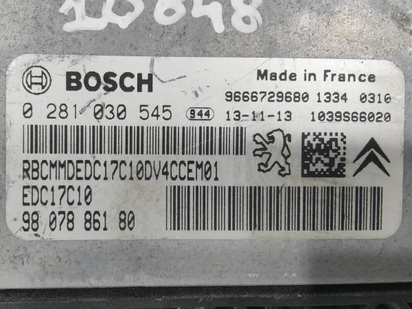 ECU de motor Peugeot Citroen 1.4 HDI 2013, Ref: 10848-K3B1
