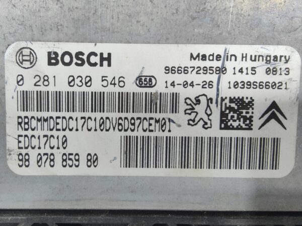 ECU de motor Peugeot Citroen 1.6 HDI 2014, Ref: 10852-K3B1