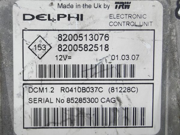 ECU de motor Renault KANGOO 1.5 DCI , Ref: 10884-K3B5