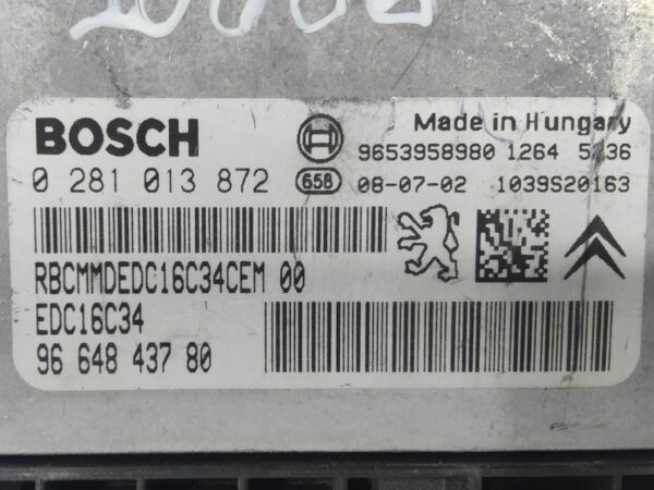ECU de motor Peugeot Citroen 1.6 HDI 2008, Ref: 10886-K3B5