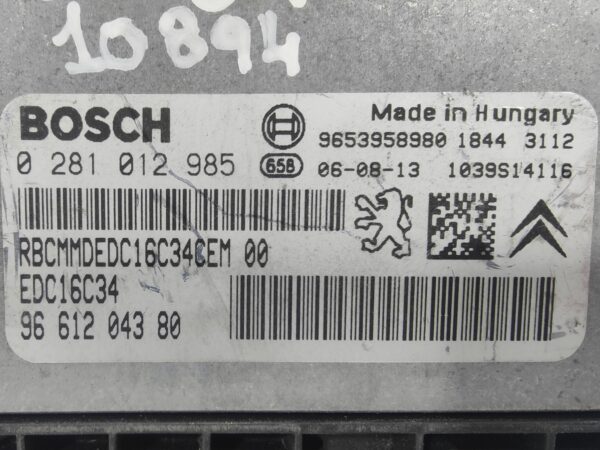 ECU de motor Citroen C4 1.6 HDI 2006, Ref: 10894-K3A7