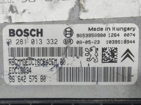 ECU de motor Peugeot Citroen 1.6 HDI 2008, Ref: 10897-K3B6