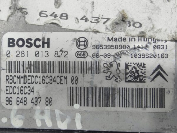 ECU de motor Peugeot Citroen 1.6 HDI 2008, Ref: 10899-K3B6