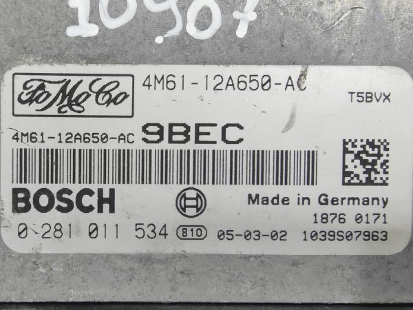 10907-2 ECU de motor Mazda 1.6 TDCI 2005, Ref: 10907-K3B6