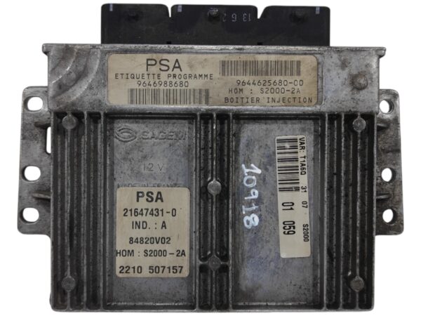 ECU de motor Peugeot 206 1.4 8V 2000, Ref: 10918-K3B7