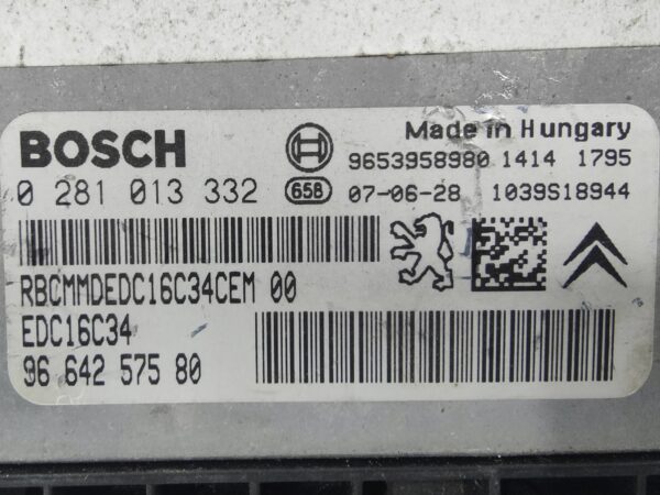 ECU de motor Peugeot Citroen 1.6 HDI 2007, Ref: 10931-K3B7