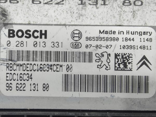 ECU de motor Peugeot Citroen 1.6 HDI 2007, Ref: 10932-K3B7