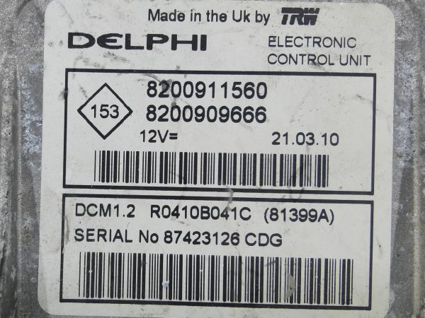 ECU de motor Renault KANGOO 1.5 DCI , Ref: 10939-K3B8