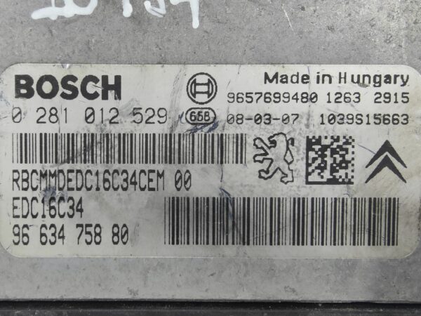ECU de motor Peugeot 207 1.4 HDI 2008, Ref: 10954-K3B9