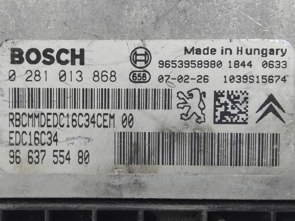 ECU de motor Peugeot 207 1.6 HDI 2007, Ref: 10957-K3B9