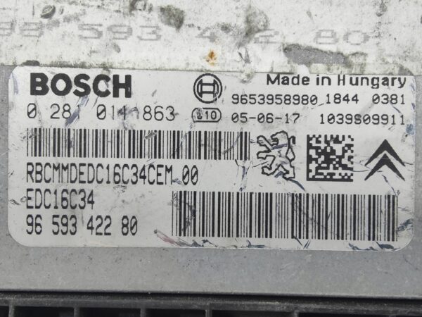 ECU de motor Citroen C4 1.6 HDI 2005, Ref: 10966-K3B9