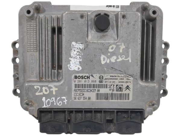 ECU de motor Peugeot 207 1.6 HDI 2007, Ref: 10967-K3B9