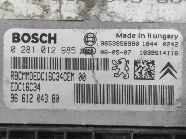 ECU de motor Citroen C4 1.6 HDI 2006, Ref: 10991-K3B12