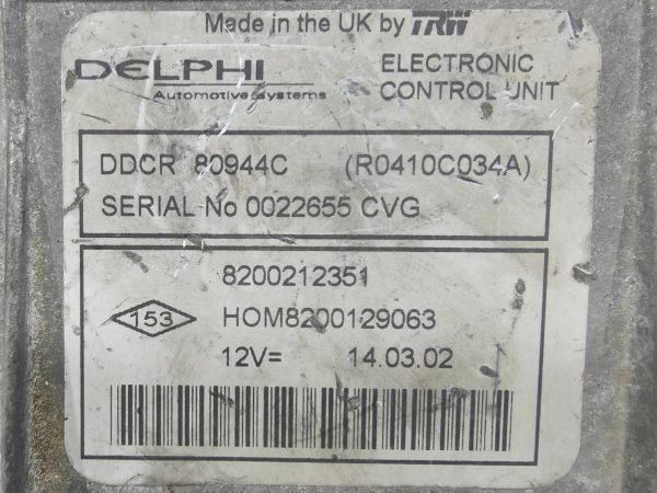 ECU de motor Renault CLIO II 1.5 DCI, Ref: 4764-K3B8