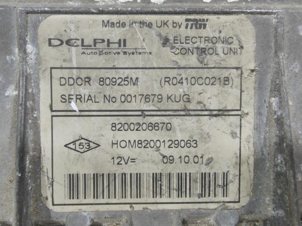 ECU de motor Renault CLIO 1.5 DCI, Ref: 4777-K3B3