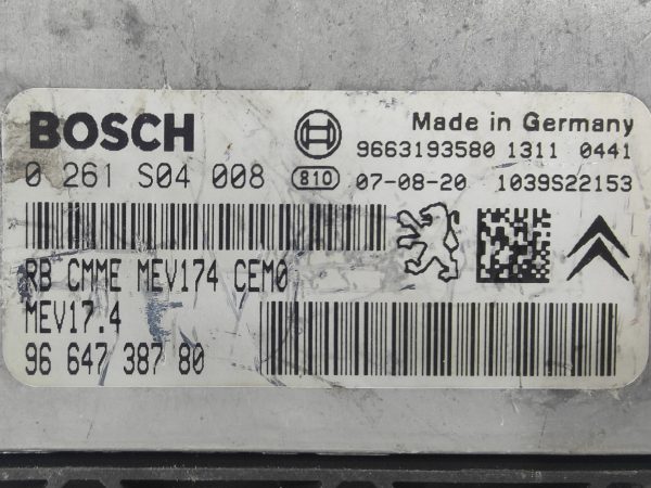 ECU de motor Peugeot 207 (A7) 1.6 VTI 88KW 120CV L4 16V , Ref: 8079-K3B6