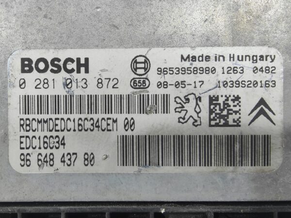 ECU de motor Peugeot Citroen 1.6 HDI , Ref: 8083-K3A6