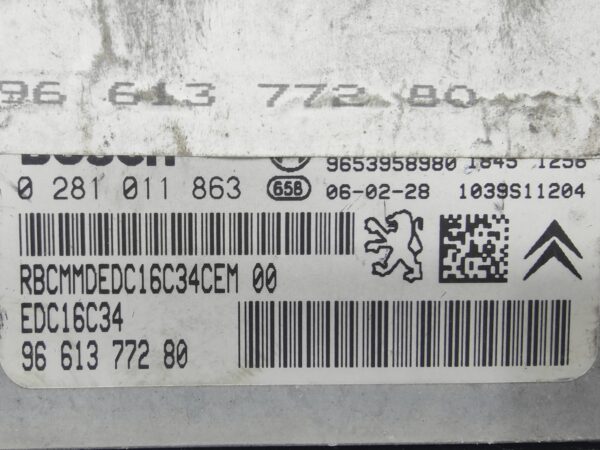 ECU de motor Citroen C4 1.6 HDI , Ref: 8089-K3B6