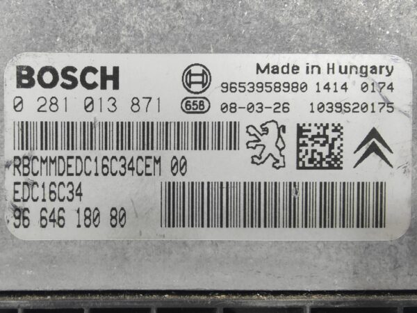 ECU de motor Peugeot Citroen 1.6 HDI , Ref: 8101-K3B3