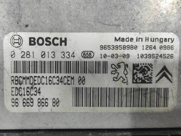ECU de motor Peugeot Citroen 1.6 HDI , Ref: 8106-K3B2