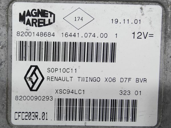 ECU de motor Renault TWINGO 1.2 , Ref: 8324-K3B10