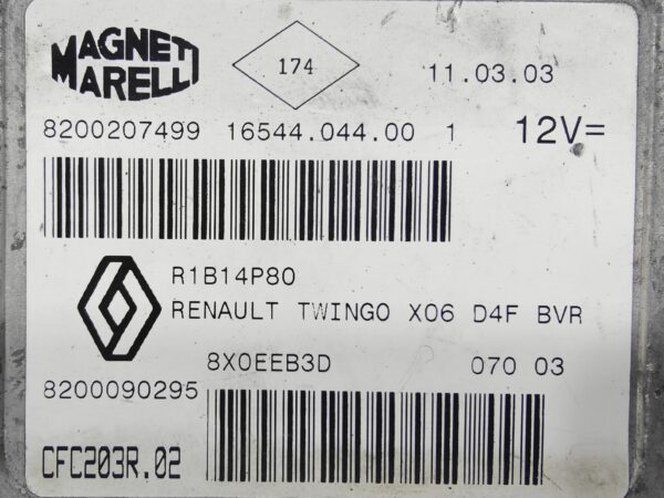 ECU de motor Renault TWINGO 1.2 , Ref: 8332-K3B10