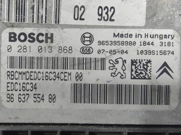 ECU de motor Peugeot 207 1.6 HDI 2007, Ref: 11033-K3C11