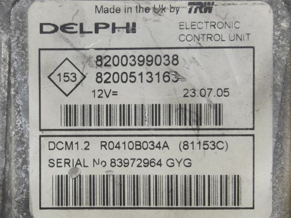 ECU de motor Renault MEGANE II 1.5 DCI 85HP 2005, Ref: 11055-K3C9