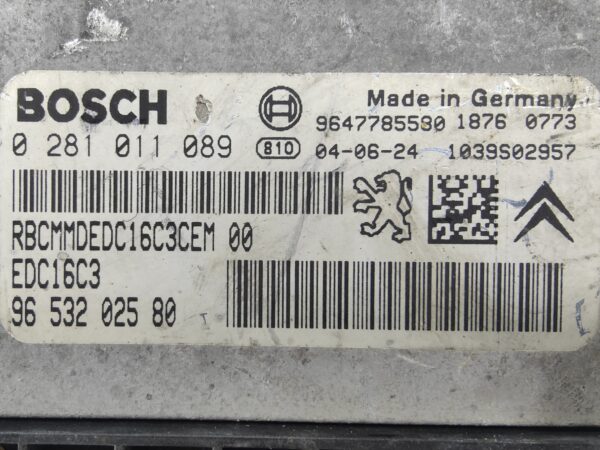ECU de motor Peugeot Citroen 1.4 HDI 8V 8HX DV4TD 2004, Ref: 11059-K3C9