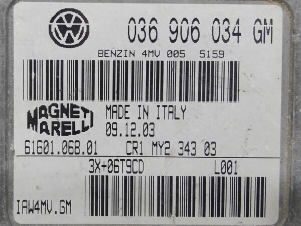 ECU de motor Seat IBIZA 1.4 16V / CORDOBA 1.4 16V 2003, Ref: 11079-K3C9