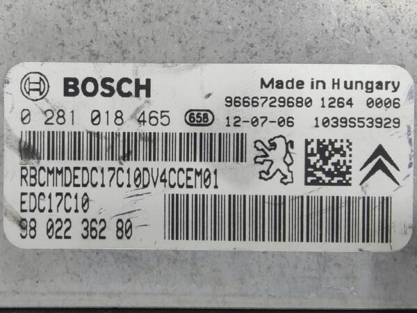 ECU de motor Peugeot Citroen 1.4 HDI 2012, Ref: 8220-K3C10